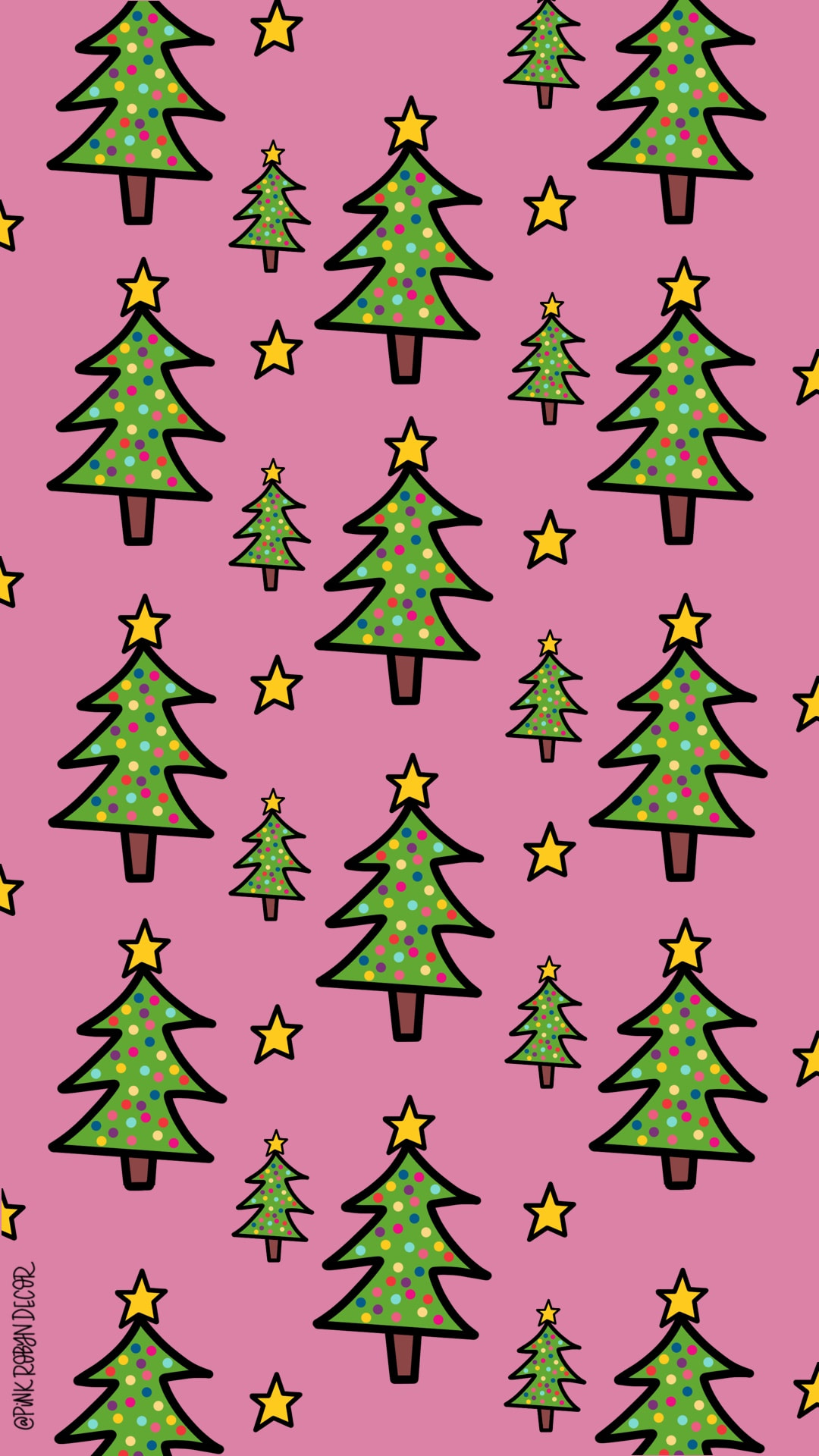 Christmas Trees Wallpaper - PINK